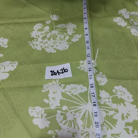 Thin Green White Fabric Yardage 26 X 26 DIY SEWING - Picture 1 of 1